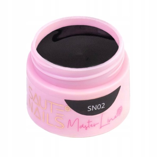 Saute Nails Żel do zdobień paznokci BLACK czarny Master Line SN02 5g