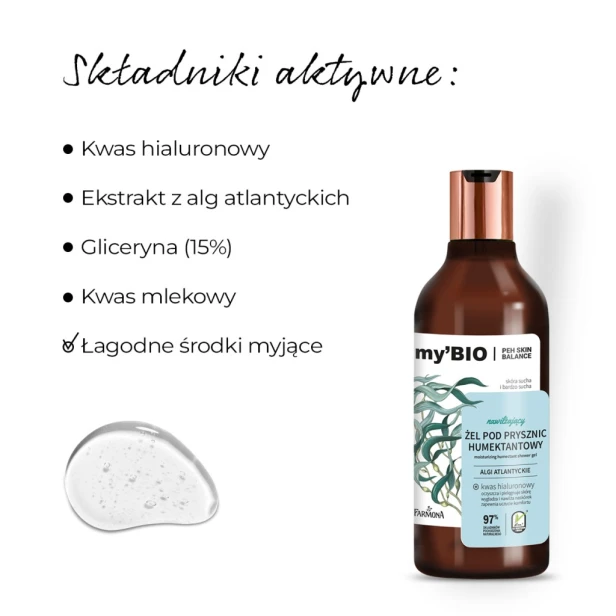 Farmona My'BIO żel pod prysznic Humektanowy algi, kwas hialuronowy 500ml