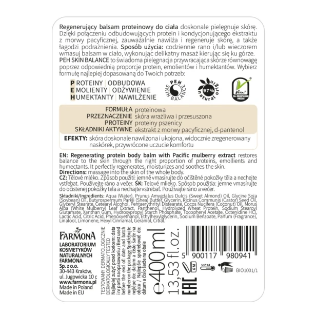 Farmona My'BIO Żel pod prysznic proteinowy Morawa Pacyficzna 500ml
