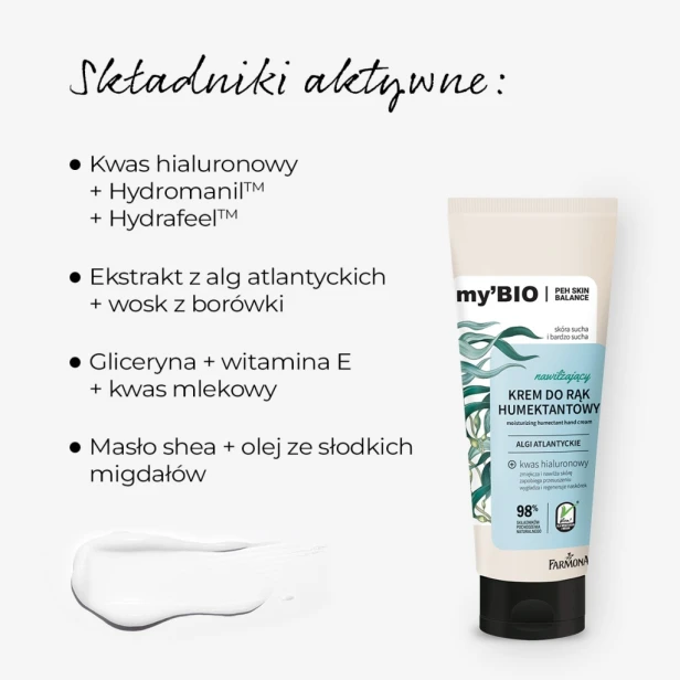Farmona My'BIO Nawilżający krem humektantowy do rąk Algi Atlantyckie 100ml