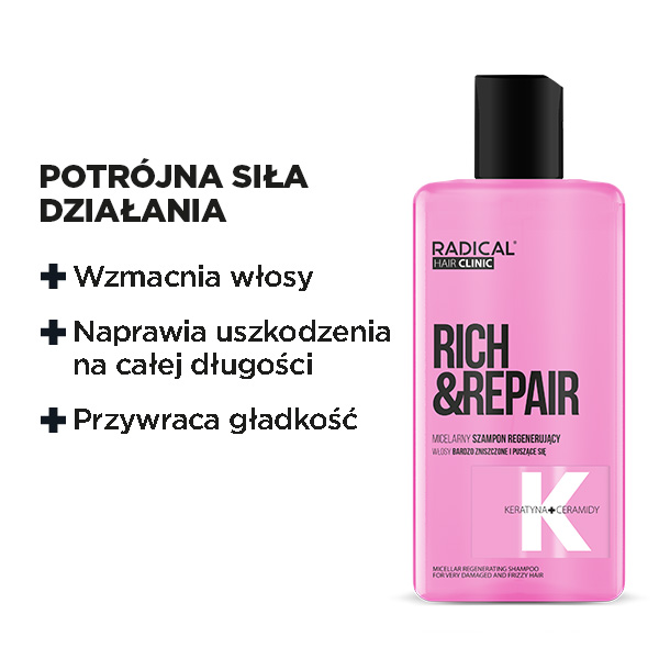 Farmona RADICAL Rich&Repair Micelarny szampon regenerujący do włosów 300ml