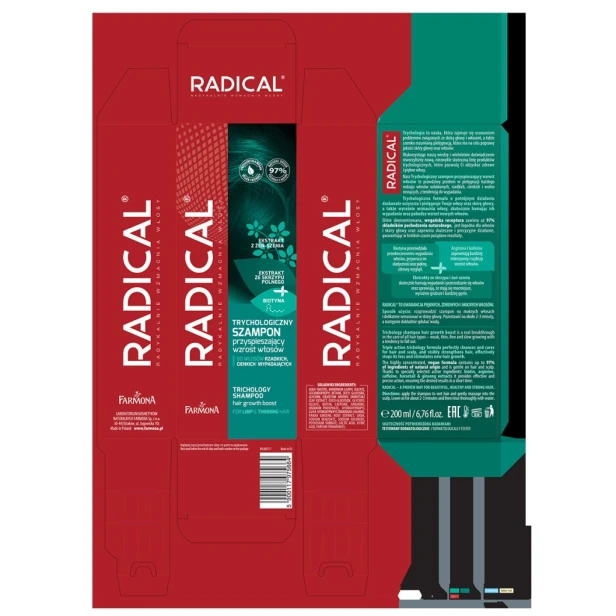 Farmona Radical Trychologiczny Szampon przyspieszający wzrost włosów 200ml