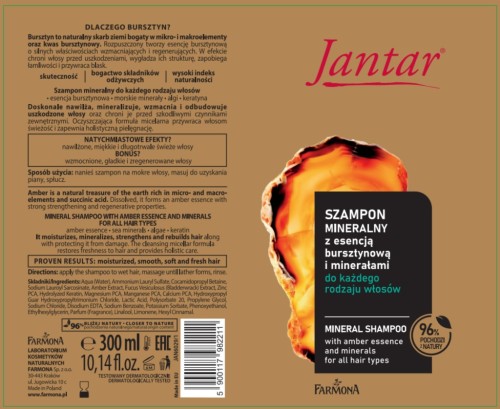 Farmona Jantar Szampon do włosów z Esencją Nursztynową i minerałami 300ml