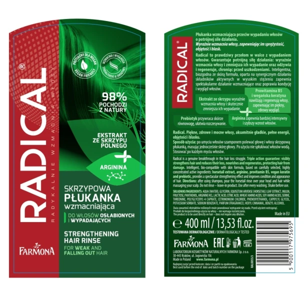 Farmona Radical Skrzypowa płukanka wzmacniająca do włosów osłabionych 400ml