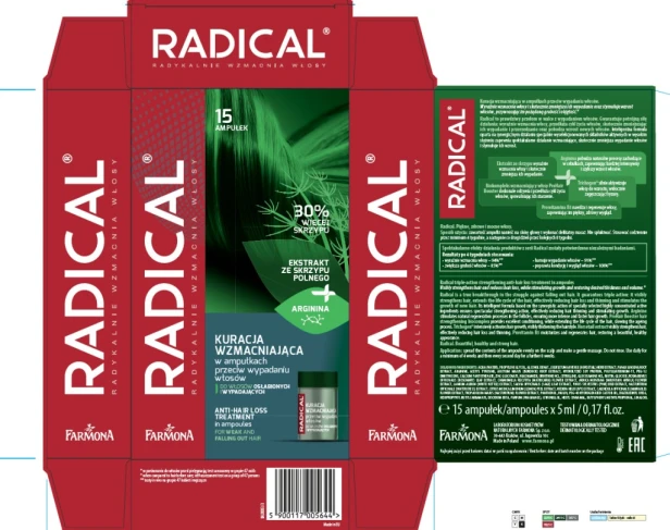 Farmona Radical Kuracja Wzmacniająca ampułki przeciw wypadaniu włosów 15x5m