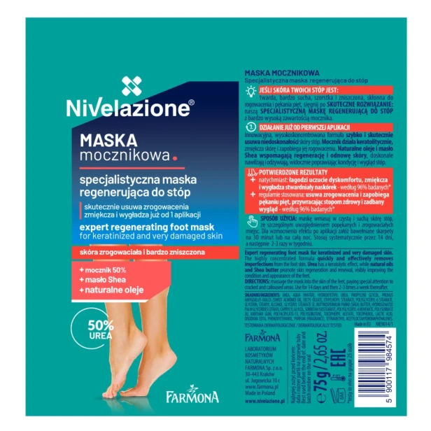 Farmona NIVELAZIONE Specjalistyczna Maska Mocznikowa do stóp 75g