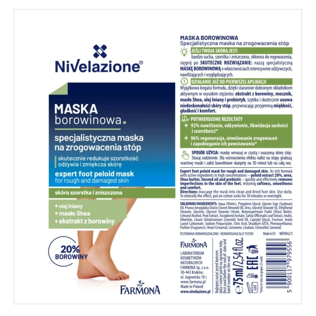 Farmona NIVELAZIONE Maska borowinowa maska na zrogowacenia stóp 75ml