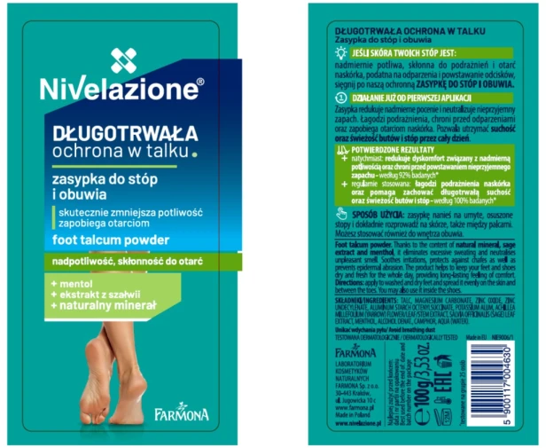 Farmona Nivelazione Zasypka do stóp i obuwia ochrona w talku 100g