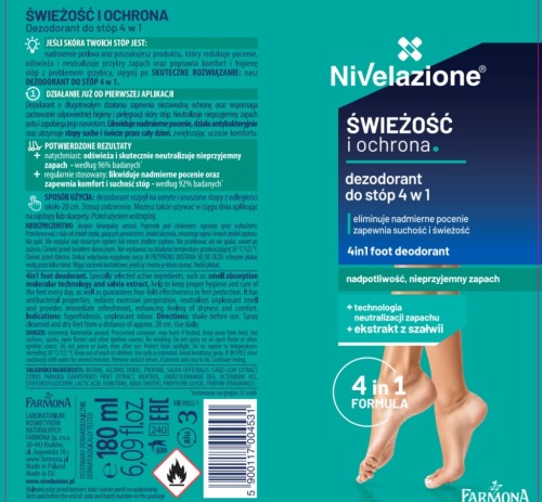 Farmona Nivelazione Świeżość i ochrona. Dezodorant do stóp 4w1 180ml