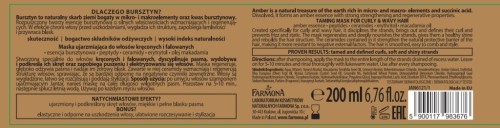 Farmona JANTAR Maska ujarzmiająca z esencją bursztynową, peptydami 200ml