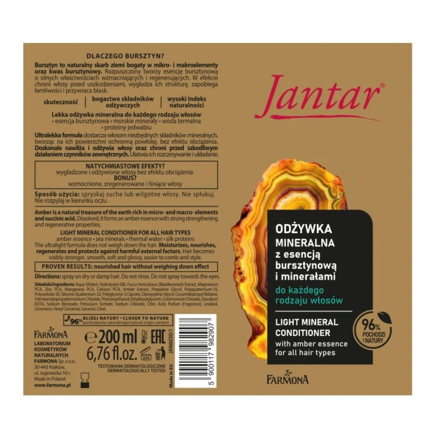 Farmona Jantar Odżywka Mineralna z bursztynem i minerałami spray 200ml