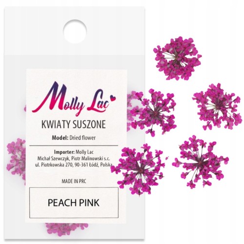 MollyLac Suszone kwiatki do paznokci Pink różowe kwiaty do zdobień