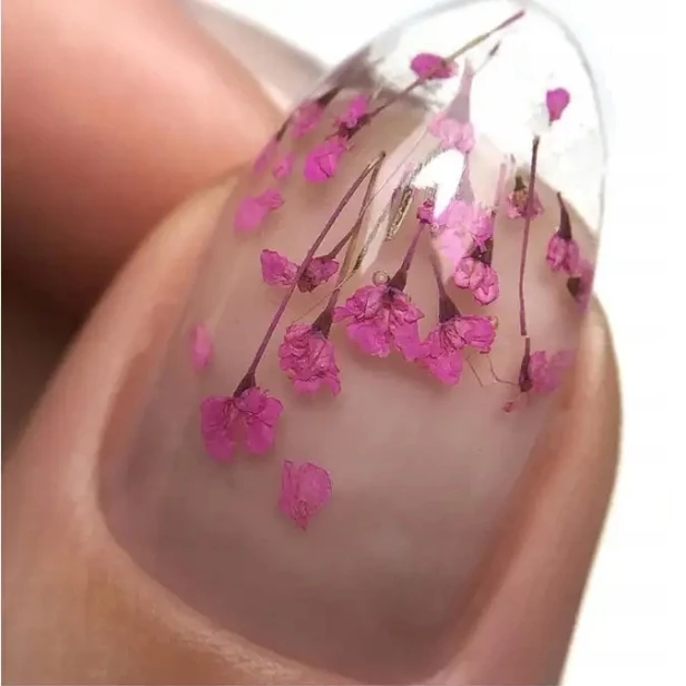 MollyLac Suszone kwiatki do paznokci Pink różowe kwiaty do zdobień