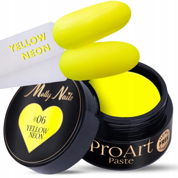 Molly Nails pasta do zdobień żółta Pro Art #06 żel YELLOW NEON 5g