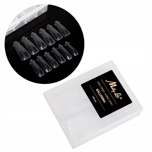 Molly Nails Górne Formy Dual Formy z podziałką Ballerina YQ-3 Clear 120szt