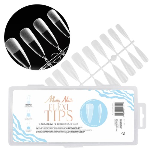 Molly Nails Tipsy do przedłużania paznokci Flexi Tips Migdał 12 rozm 240szt