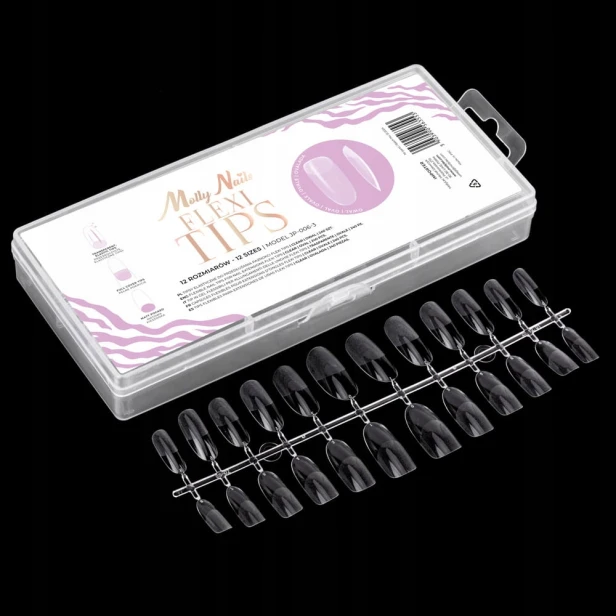 Molly Nails Tipsy do przedłużania paznokci Flexi Tips Oval 12 rozm 240szt