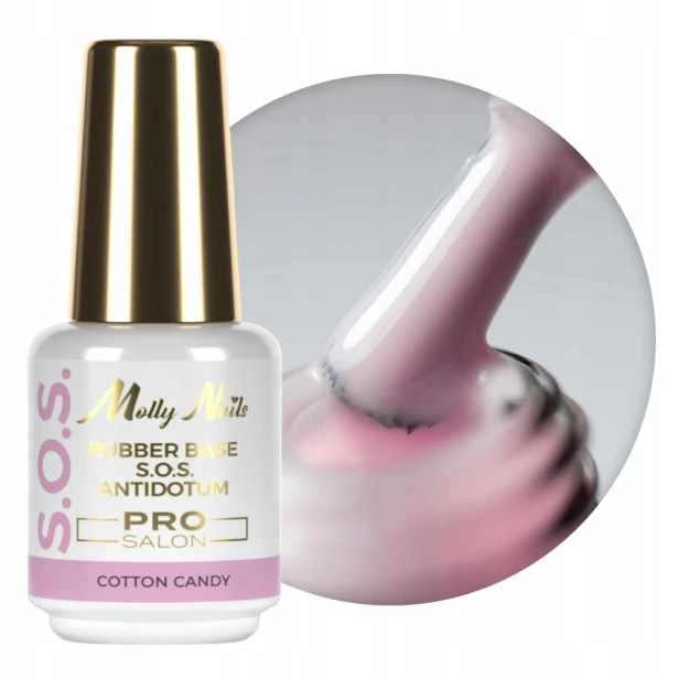 Molly Nails Baza Kauczukowa S.O.S. Antidotum Pro Salon COTTON CANDY 15g