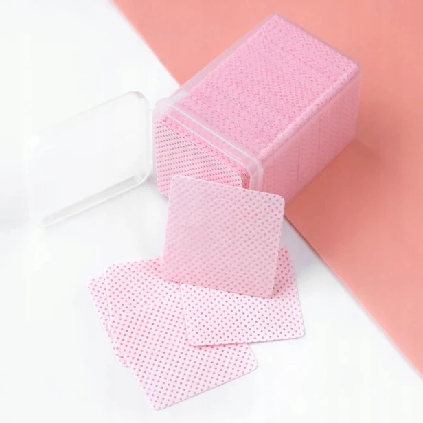 Molly Nails Waciki bezpyłowe perforowane do paznokci różowe 5x5 cm 200szt