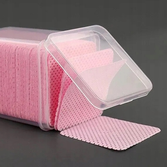 Molly Nails Waciki bezpyłowe perforowane do paznokci różowe 5x5 cm 200szt
