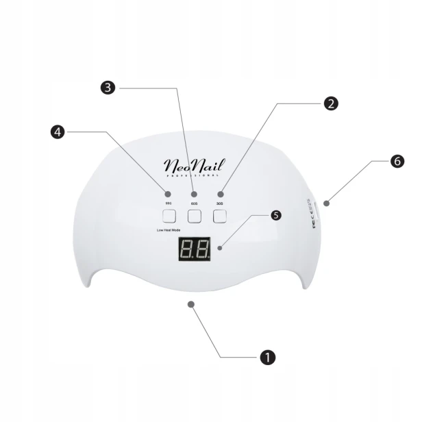 NEONAIL Lampa LED 18W/36 LCD Display 18W biała