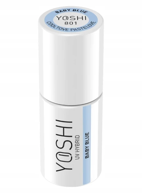 Yoshi Pastelowy Lakier Hybrydowy do paznokci Hybrid 801 BABY BLUE 6 ml