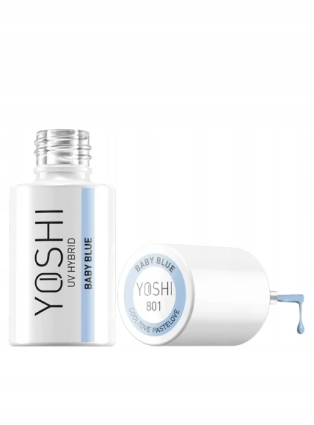 Yoshi Pastelowy Lakier Hybrydowy do paznokci Hybrid 801 BABY BLUE 6 ml