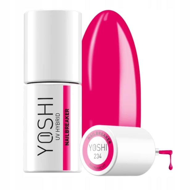 Yoshi Różowy Lakier Hybrydowy Neonowy Świecący w UV 234 NAILBREAKER 6ml