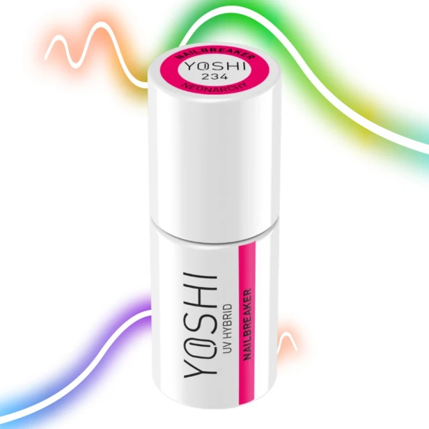 Yoshi Różowy Lakier Hybrydowy Neonowy Świecący w UV 234 NAILBREAKER 6ml