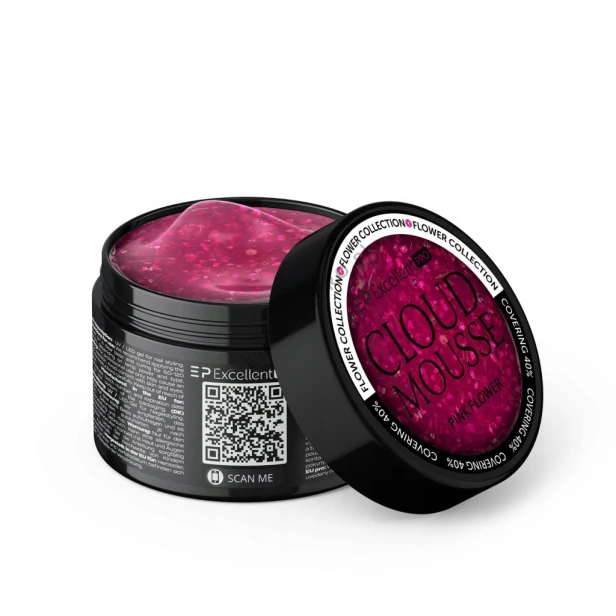 Excellent PRO Żel budujący z kwiatkami Cloud Mousse PINK FLOWER 15g
