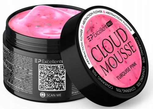 Excellent PRO Żel budujący z kwiatkami Cloud Mous TURQUOISE PINK FLOWER 15g