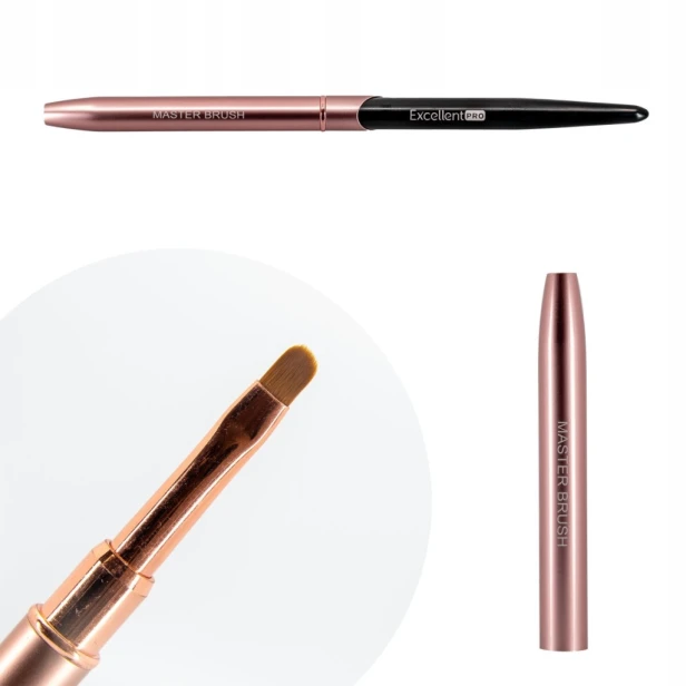 Excellent PRO Pędzelek do zdobień paznokci Owalny MASTER BRUSH ROSE GOLD #4