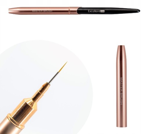 Excellent PRO Master Brush pędzelek do zdobień żelu, akrylu Pink&Black 7mm