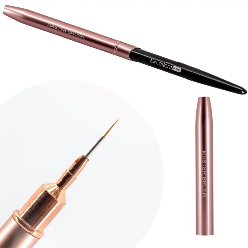 Excellent PRO Master Brush pędzelek do zdobień żelu, akrylu Pink&Black 7mm