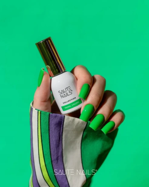Saute Nails Lakier Hybrydowy do paznokci Neonowa Zieleń PADEL CRUSH 8ml