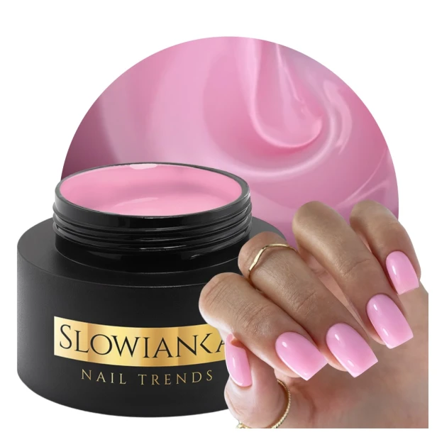 SLOWIANKA Twardy Żel Budujący Do Paznokci Easy Gel Pink Ballet 50g