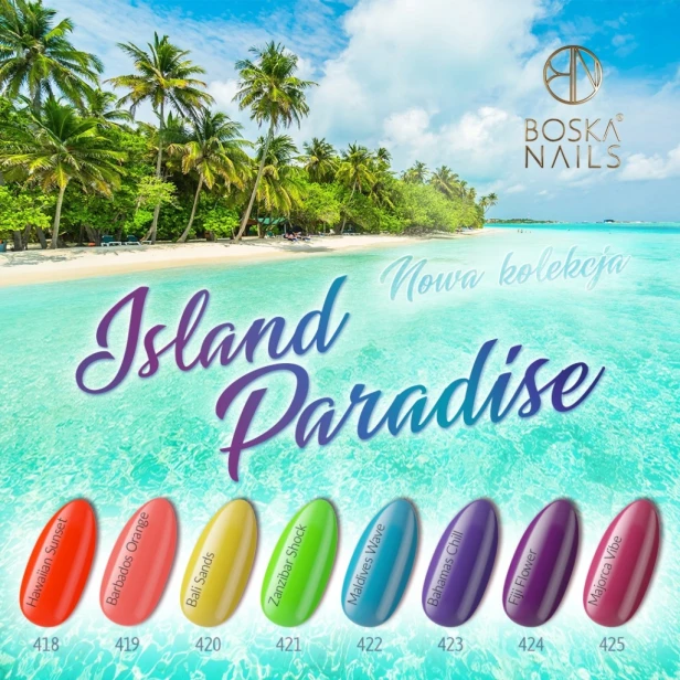 BOSKA NAILS Lakier Hybrydowy do paznokci neon BARBADOS ORANGE 419 6ml