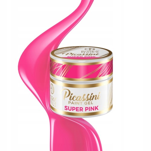 Boska Nails Różowy Żel do zdobień Picassini Paint Gel SUPER PINK 5ml