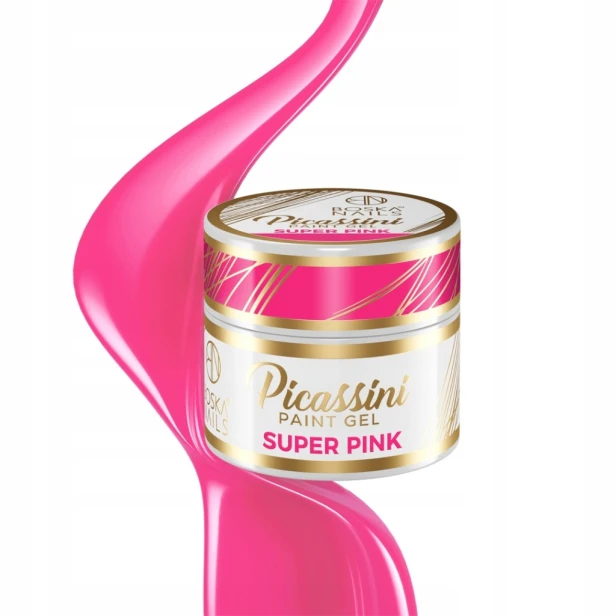 Boska Nails Różowy Żel do zdobień Picassini Paint Gel SUPER PINK 5ml