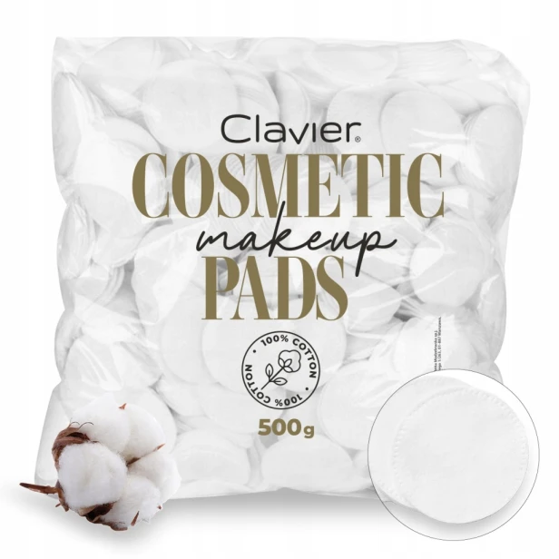 Clavier płatki kosmetyczne bawełniane okrągłe 500g
