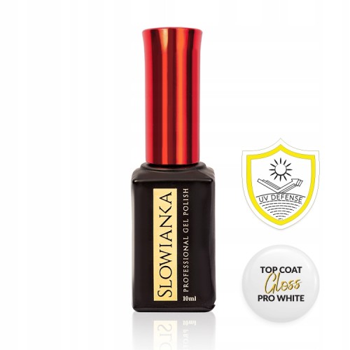 SLOWIANKA Top hybrydowy UV bezbarwny TOP COAT GLOSS PRO WHITE 10g