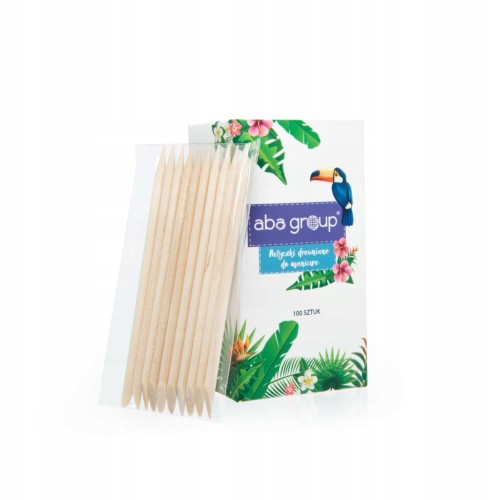 Aba Group Patyczki drewniane do manicure dwustronne 9,5cm 100szt