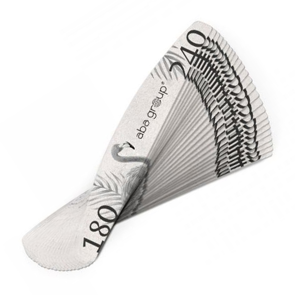 Aba Group Pilnik do paznokci PÓŁKSIĘŻYC 180/240 STANDARD - FLAMING 100szt
