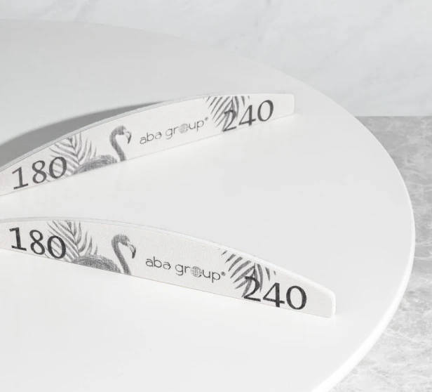 Aba Group Pilnik do paznokci PÓŁKSIĘŻYC 180/240 STANDARD - FLAMING 100szt