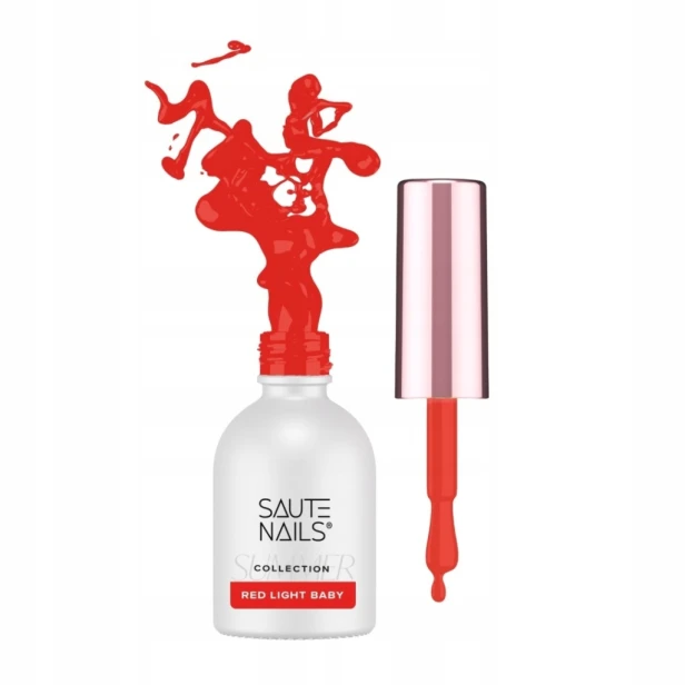 Saute Nails Lakier Hybrydowy do paznokci Fluorescencyjny RED LIGHT BABY 8ml