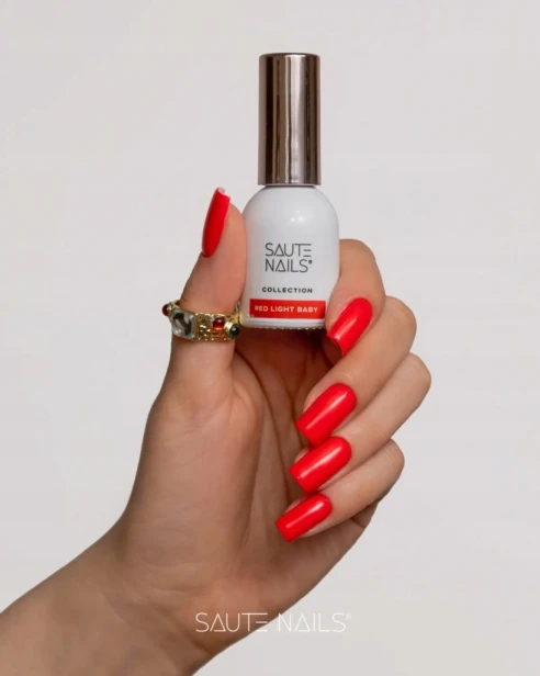 Saute Nails Lakier Hybrydowy do paznokci Fluorescencyjny RED LIGHT BABY 8ml