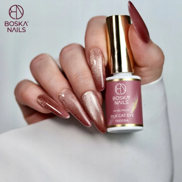 Boska Nails Lakier hybrydowy do paznokci Cat Eye SILK FREESIA nr 505 6ml