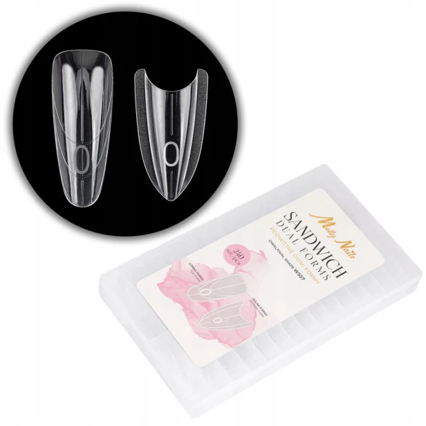 Molly Nails Podwójne Dual Formy Kanapkowe OWAL SANDWICH W557 240szt