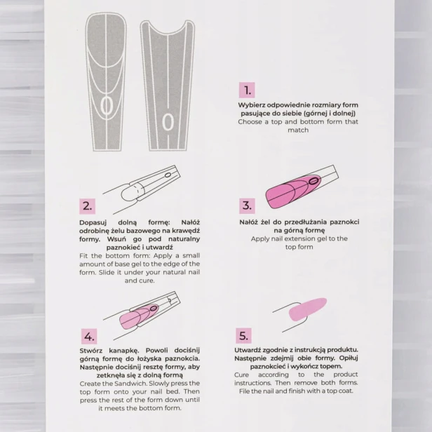 Molly Nails Podwójne Dual Formy Kanapkowe Coffin SANDWICH W555 240szt