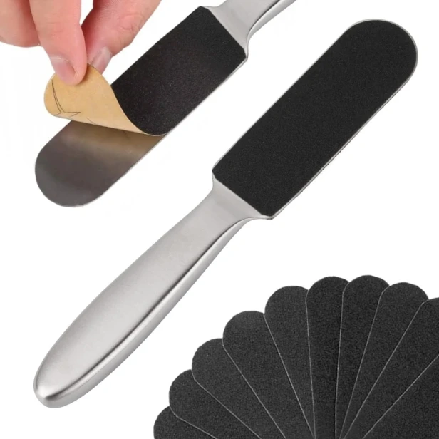 Molly Nails Metalowa Tarka do pedicure z 10 wymiennymi wkładami 21,5cm